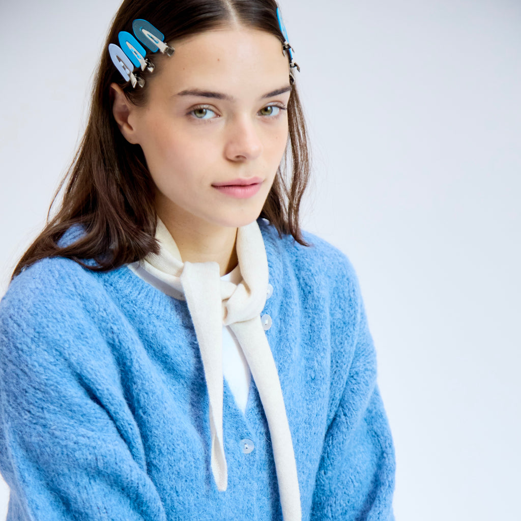 100% Cashmere triangle scarf - pearl