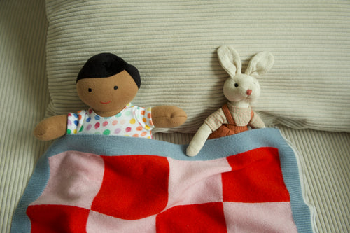 Baby blanket made of 100% cashmere - pink/red