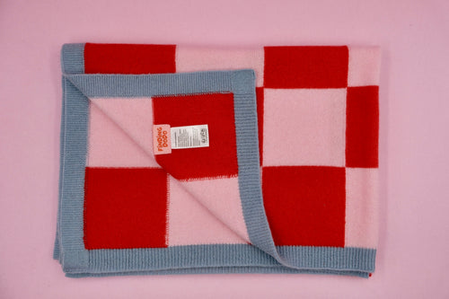 Baby blanket made of 100% cashmere - pink/red
