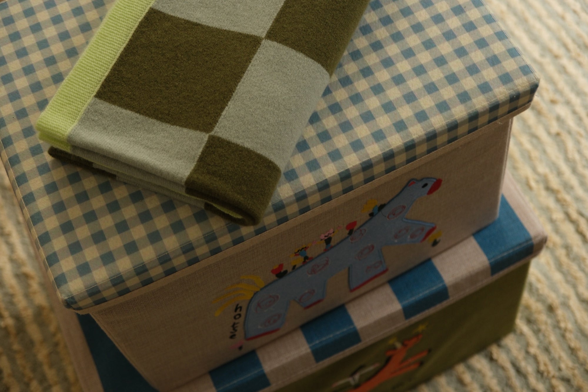 Babydecke aus 100% Kaschmir / grün