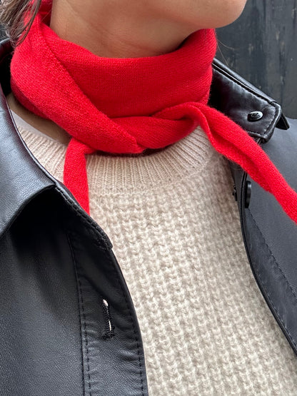 100% Cashmere triangle scarf - red