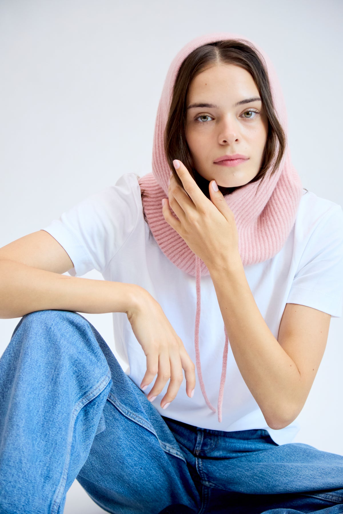 Balaclava aus 100% Kaschmir - rosa