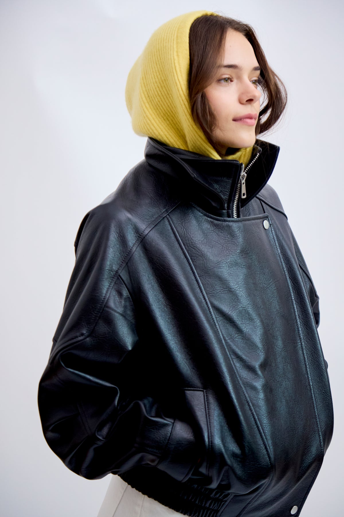 Balaclava made of 100% cashmere - yellow