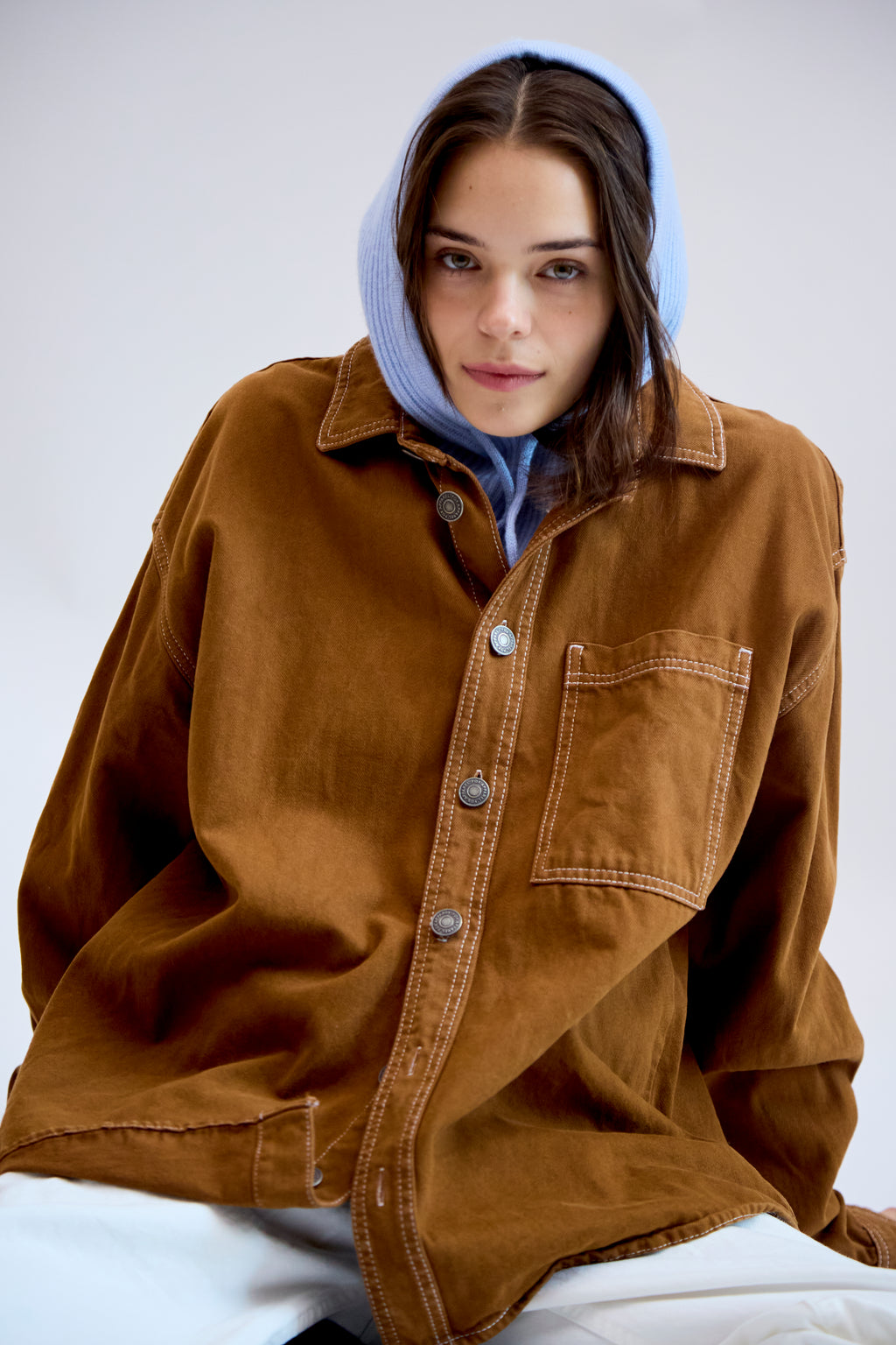 100% cashmere balaclava - light blue