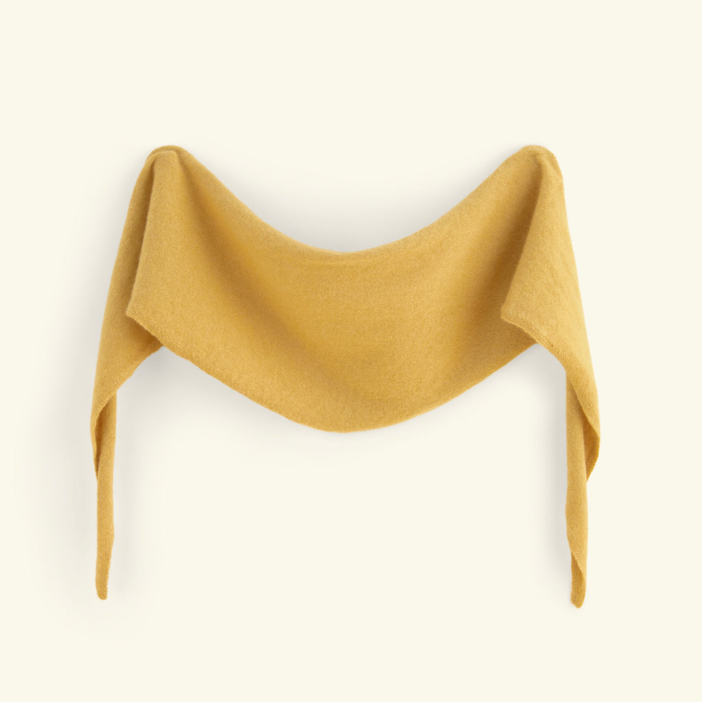Dreieckstuch aus 100% Kaschmir - mustard